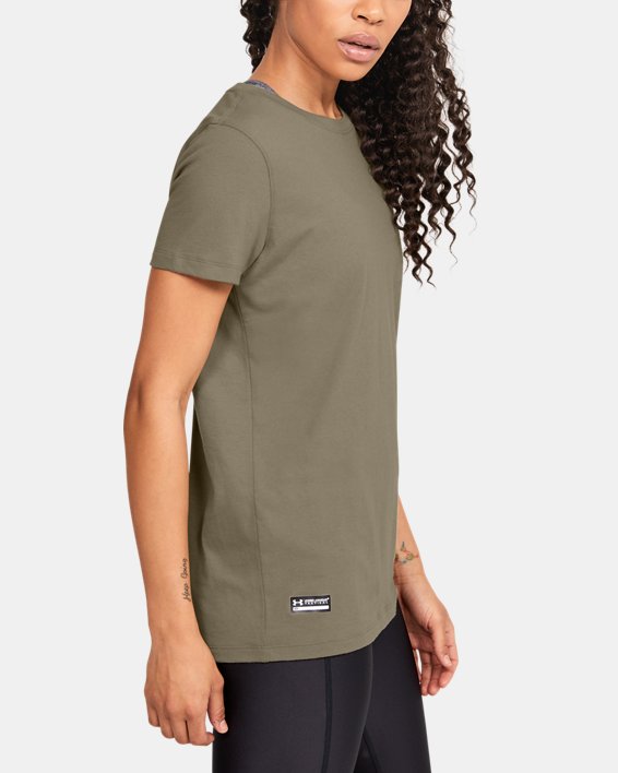 Women's UA Tactical Cotton T-Shirt, Brown, pdpMainDesktop image number 2